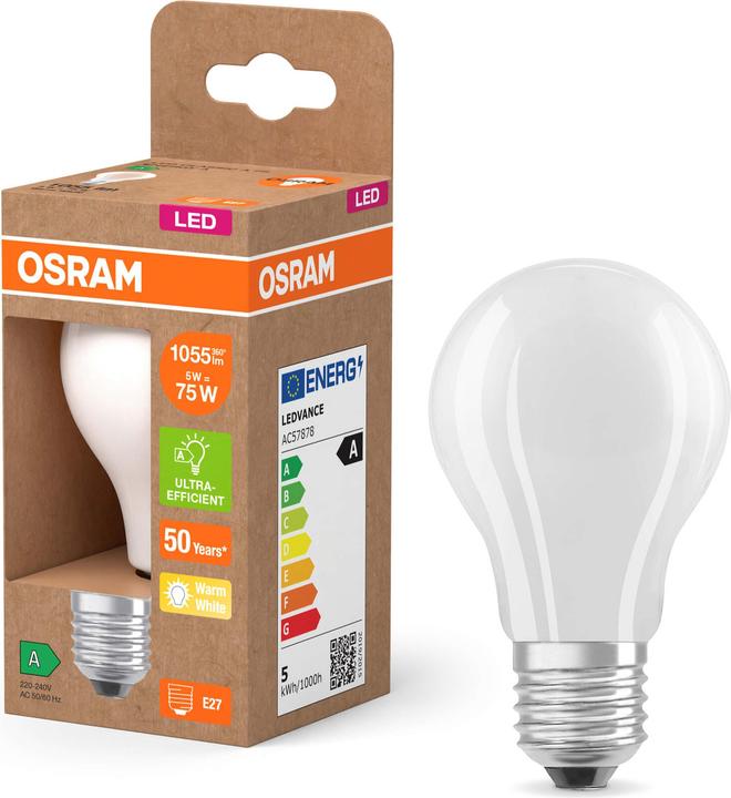 Actual product image Osram OSR Bulb LED Fil Ultra E27 (E27, 5 W, 1055 lm, 1 x, A)
