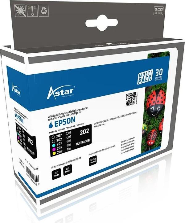Astar Epson Clara Premium Ink Multipack Nr.202 1x5 inkl. Chip (CMYK)