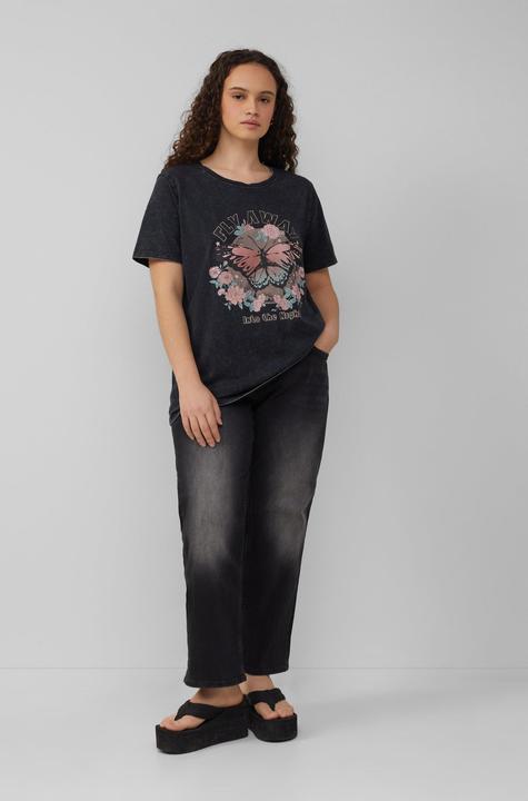 Produktbild S.Oliver T-Shirt Baumwollshirt mit Frontprint in gewaschener Optik (50)