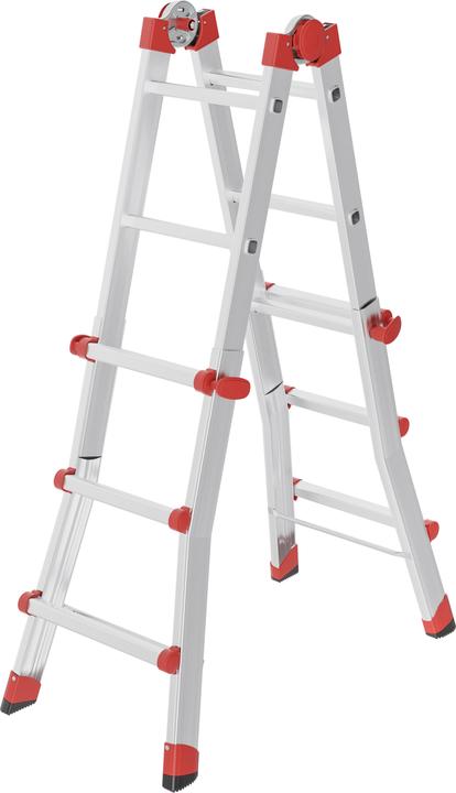Actual product image Hailo M80, aluminium multifunctional ladder, 4x3 rungs (Multi-purpose ladder, 88 cm)