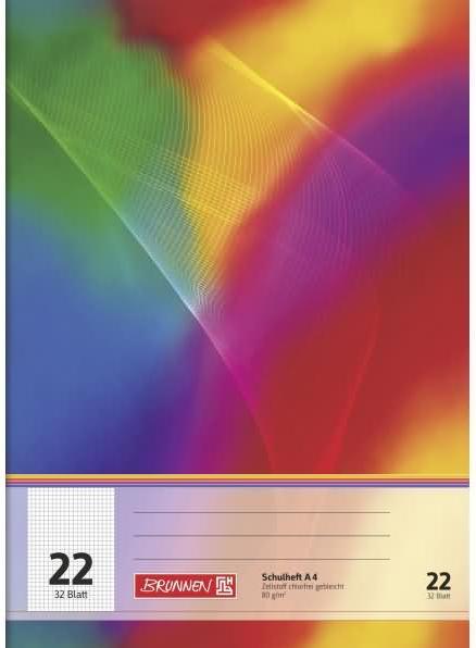 Actual product image Brunnen Exercise book DIN A4 squared 22 32 sheets (A4, Checked)