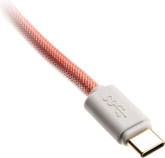 Actual product image Ducky Premicord Strawberry Frog Spiral Cable, USB Type C to Type A - 1.8m (1.80 m, USB 2.0)