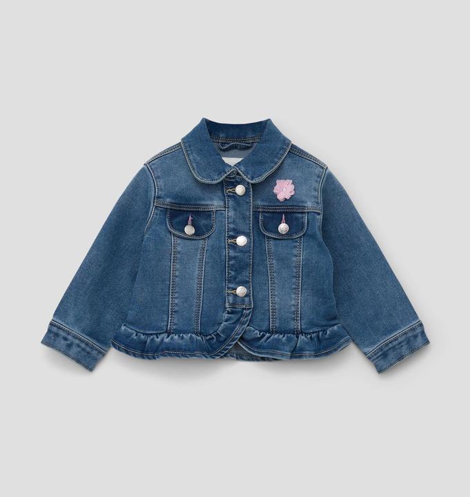 Produktbild s.Oliver Indoor-Jacke Jeansjacke mit Chiffonblume (80)