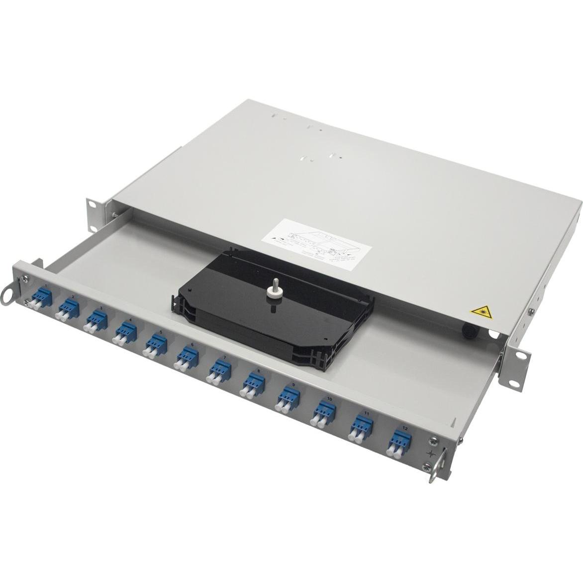 Telegärtner LWL-Patchpanel 12 Port LC 1 HE, Server Zubehör, Grau