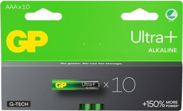 Actual product image GP Batteries GP Ultra Plus Alkaline AAA Battery, 24AUP/LR03, 10-pack (10 pcs., AAA)