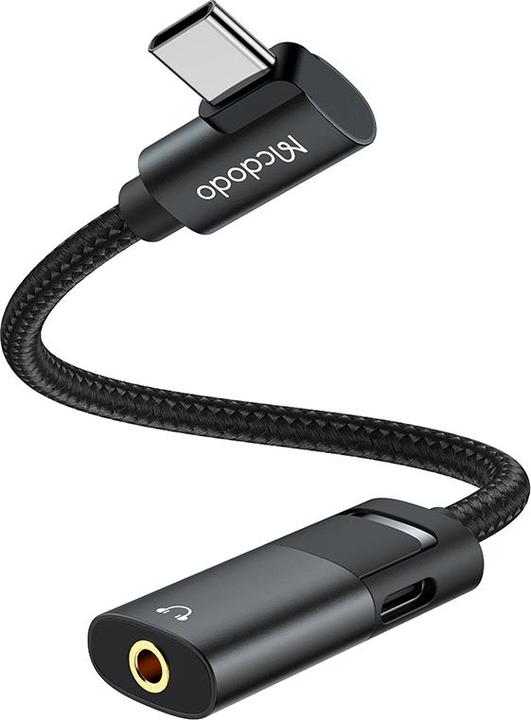 Actual product image Mcdodo USB-C to AUX Mini Jack 3.5mm + USB-C adapter (USB Type C, SPK connector, USB Type C)