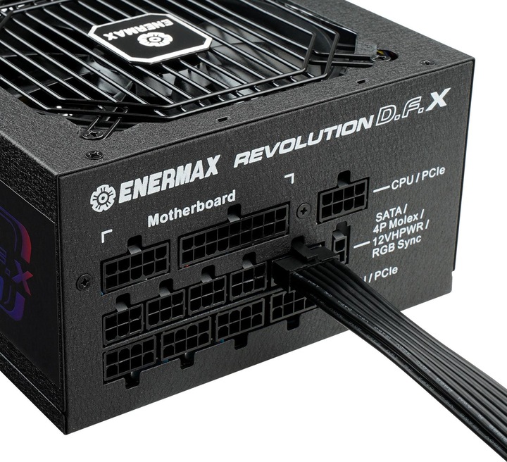 Actual product image Enermax Revolution D.F. X ARGB ATX3.0 PCI-e 5.0 PC Power Supply 850W 80Plus Gold Full Modular 2X 12VHPWR (850 W)