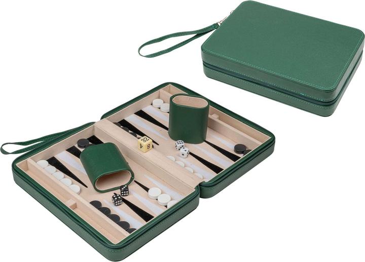 Philos Backgammon - Thasos - Reise, Kunstleder - magnetisch (Deutsch, Englisch, Französisch, Italienisch, 2 Spieler)