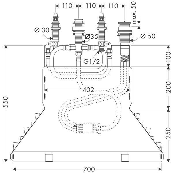 Immagine prodotto hansgrohe HG corpo di base DN 15, per raccordi a bordo vasca a 4 fori