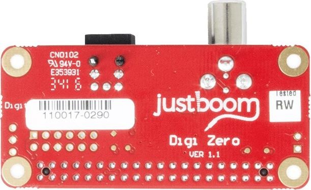 Actual product image Justboom Digi Zero pHAT for the Raspberry Pi Zero