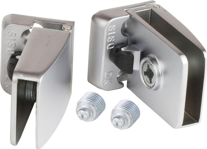 Produktbild Siso Glastürscharnier Square Set, Glas 4-6 mm 43x30 mm, Zink verchromt matt