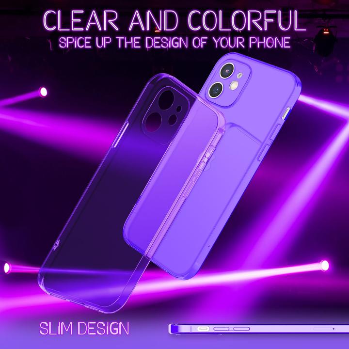 Actual product image Nalia Clear Neon Cell Phone Case (Apple iPhone 12)