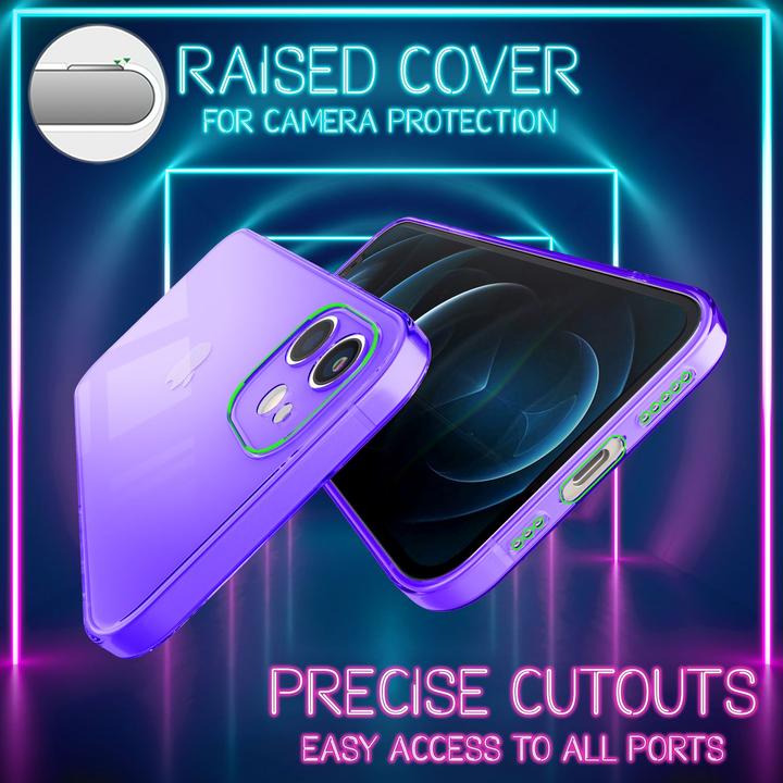 Actual product image Nalia Clear Neon Cell Phone Case (Apple iPhone 12)