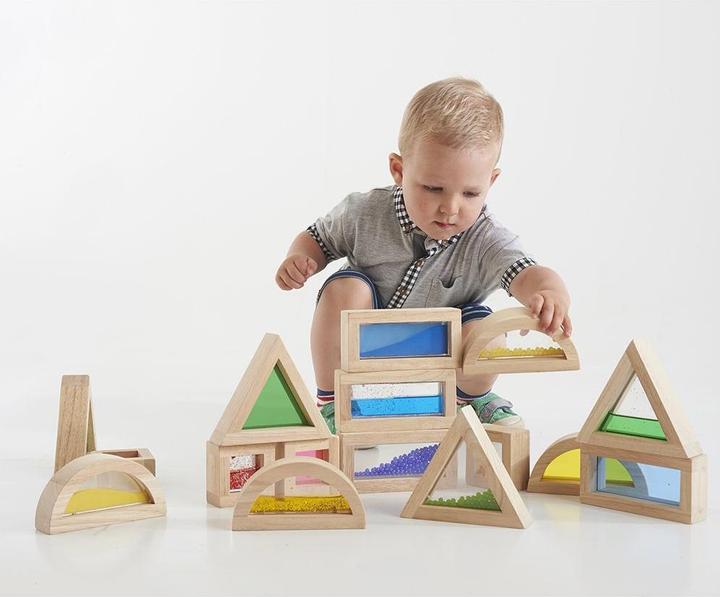 Productafbeelding TickiT Sensorische bouwstenen (16 stuks) volgens Montessori