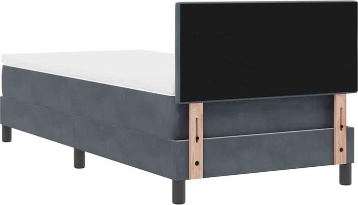 Produktbild VidaXL Boxspringbett mit Matratze Dunkelgrau 90x200 cm Samt (90 x 200 cm)