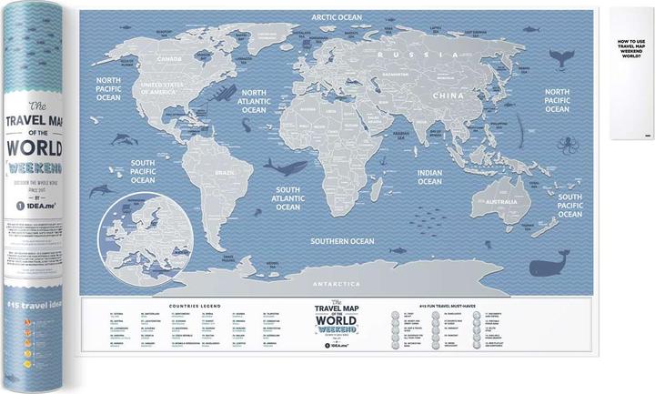 Image du produit Nenurodyta Carte de dessin Carte de voyage du monde Week-end (60 cm)
