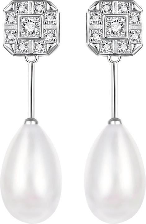 Immagine prodotto Agato Orecchini pendenti in argento con zirconi e perle (Argento)