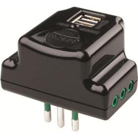 Fanton, Adattatore da viaggio, 87801 adattatore per presa di corrente Tipo L (IT) Nero