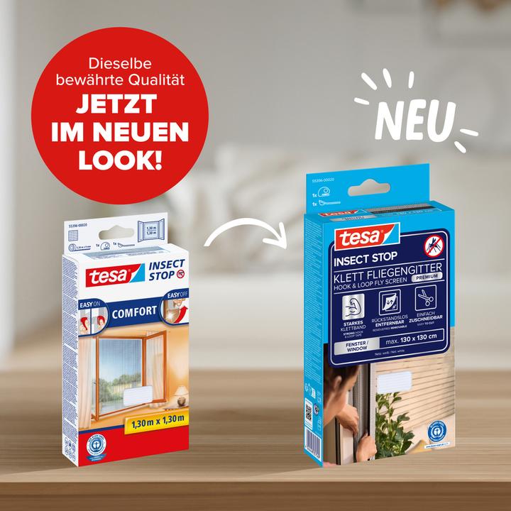 Actual product image tesa Insect screen COMFORT for windows, with Velcro tape, self-adhesive, without drilling (130 x 130 cm)