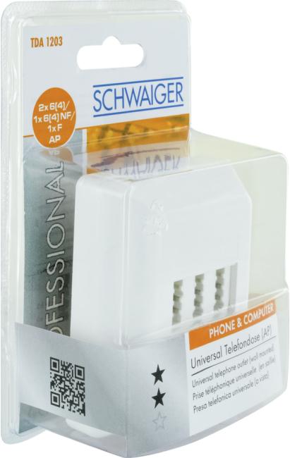 Produktbild Schwaiger Telefonanschlussdose,1xTAE-N Bu,2xTAE-F Bu