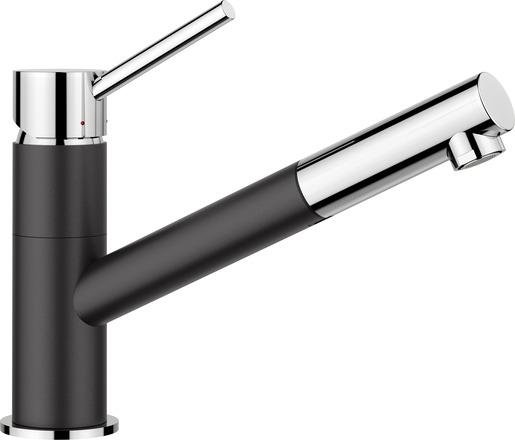 Actual product image Blanco KANO-S silgranite black/chrome | Low pressure | With pull-out hose | Backflow preventer