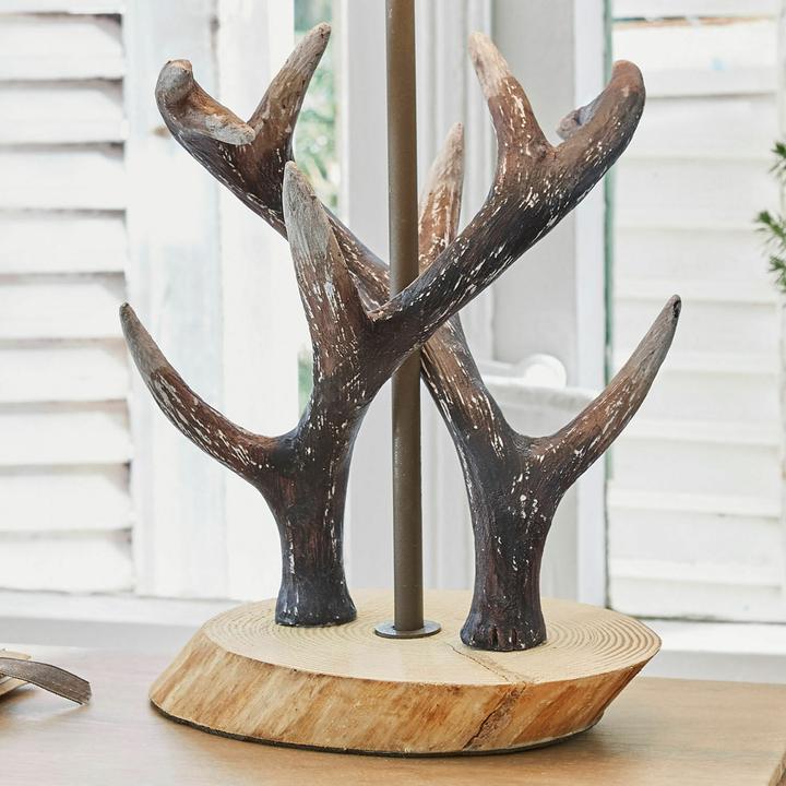 Image du produit Loberon Lampe de table Lodge gris/marron (E27)