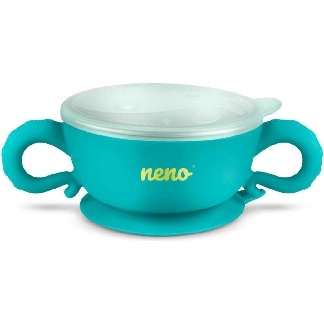 Thumbnail - Neno, Kindergeschirr + Kinderbesteck, POLPO Set Thermal-Kindergeschirr, Babynahrungsbehälter, Babylöffel, Babygabel, 200...