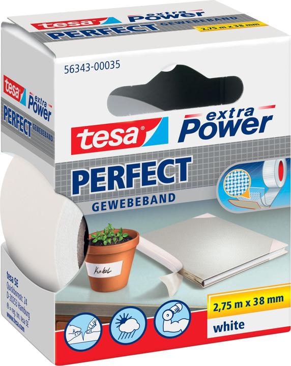 Actual product image tesa EXTRA POWER PERFECT fabric tape, fabric-reinforced duct tape (38 mm)