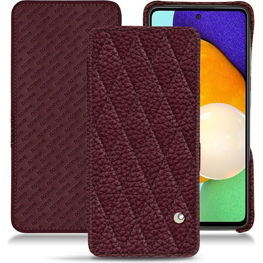 Noreve Lederschutzhülle horizontal (Samsung Galaxy A52), Smartphone Hülle, Violett