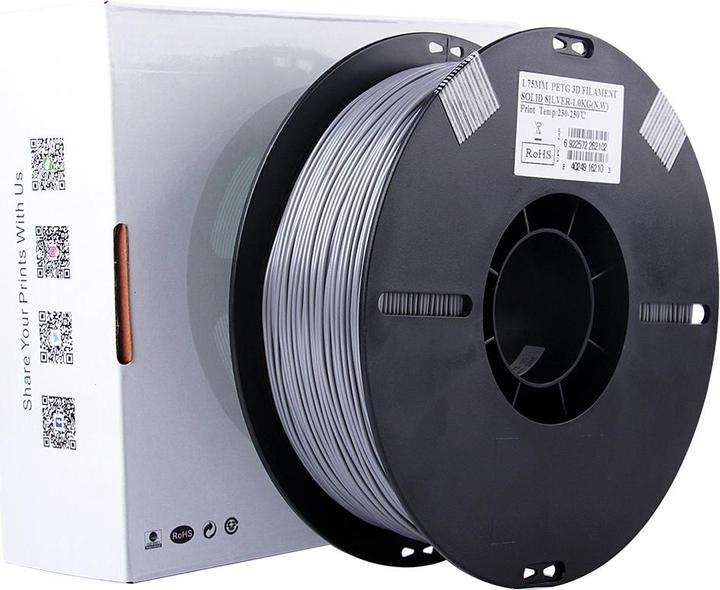 Actual product image eSUN PETG 1.75mm Solid Silver 1kg 3D Filament (PETG, 1.75 mm, 1000 g, Silver)