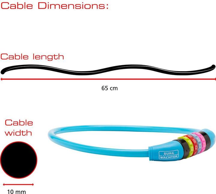 Produktbild Burg Wächter Kinder-Fahrradschlosss (Assortiert - 1 Stück) (65 cm)