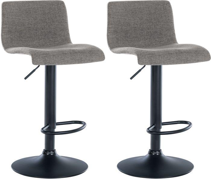 Produktbild Swisshandel24 2er Set Barhocker Branford Stoff, hellgrau