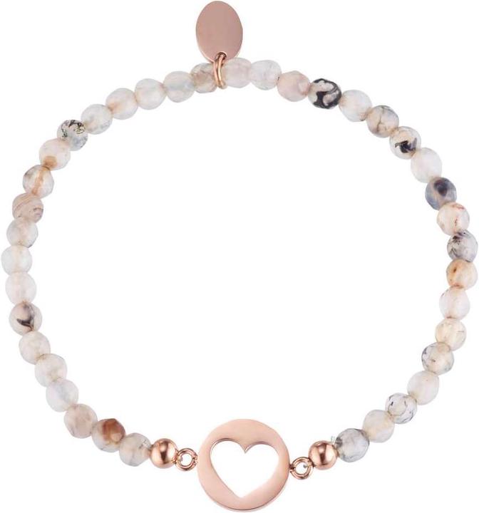 Immagine prodotto Bijouteria Bracciale (19 cm, Acciaio inossidabile, Rivestimento in PVD (colore oro), Agata)
