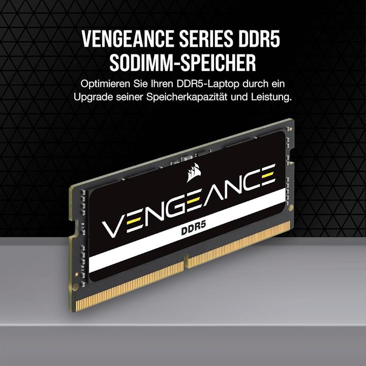 Produktbild Corsair SORAM D5 5600 48GB C48 Vengeance K2 (2 x 24GB, 5600 MHz, DDR5-RAM, SO-DIMM)