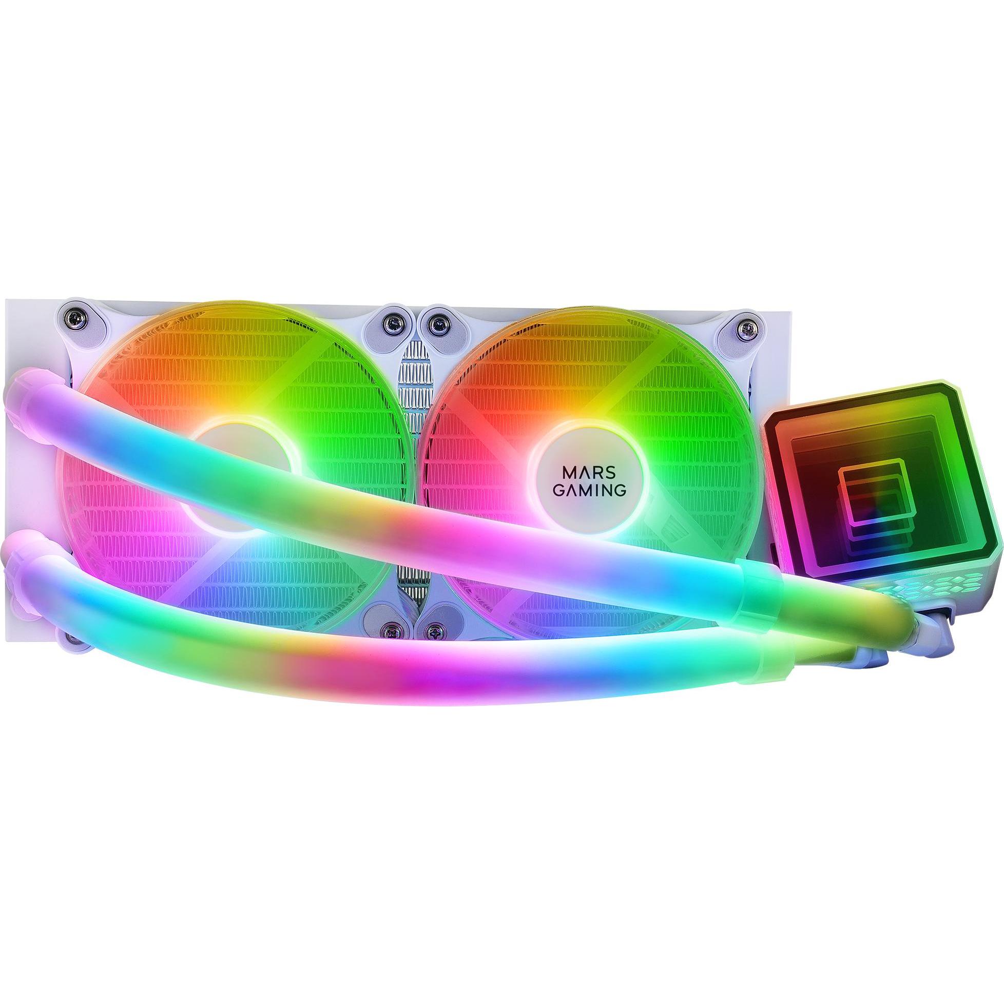 Thumbnail - Mars Gaming Kit Watercooling Aio Ml-Ultra RGB - 240mm (Blanc), CPU Wasserkühler, Weiss