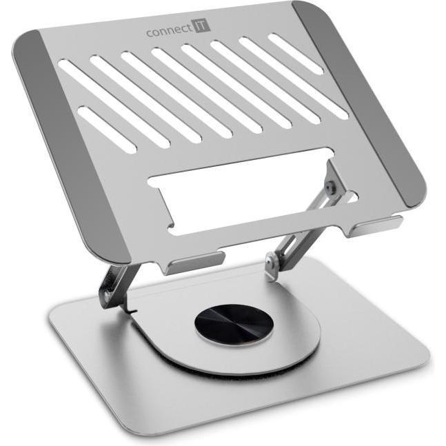 Connect IT Rotary drehbarer Laptopständer Silber, Supporto per notebook