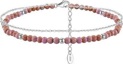 Produktbild JVD - Silver double leg bracelet with beads SVLB0430XK10F24