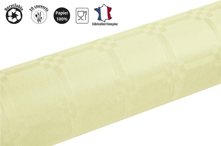 Produktbild PROnappe Damast-Tischtuch, (B)1,18 x (L)6,0 m, elfenbein (600 x 118 cm)