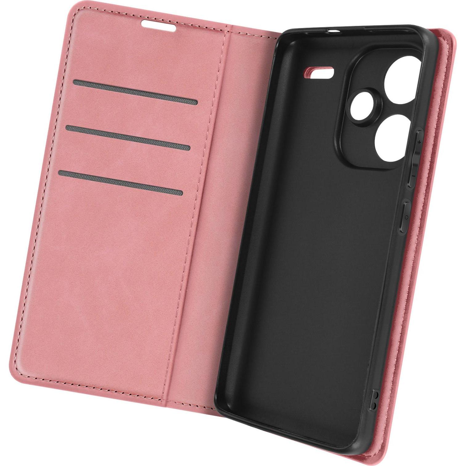 Avizar Soft Touch Kunstlederhülle Series (Xiaomi Redmi Note 13 Pro+), Smartphone Hülle, Rosa