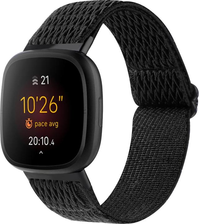 Cover-Discount Fitbit Versa 4 / Sense 2 - Nylon Replacement Bracelet Black (Nylon, Sense, Versa 3)