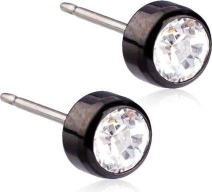 Produktbild Blomdahl Hypoallergenic Black Titanium Bezel Crystal Stud Earrings (Titanium)