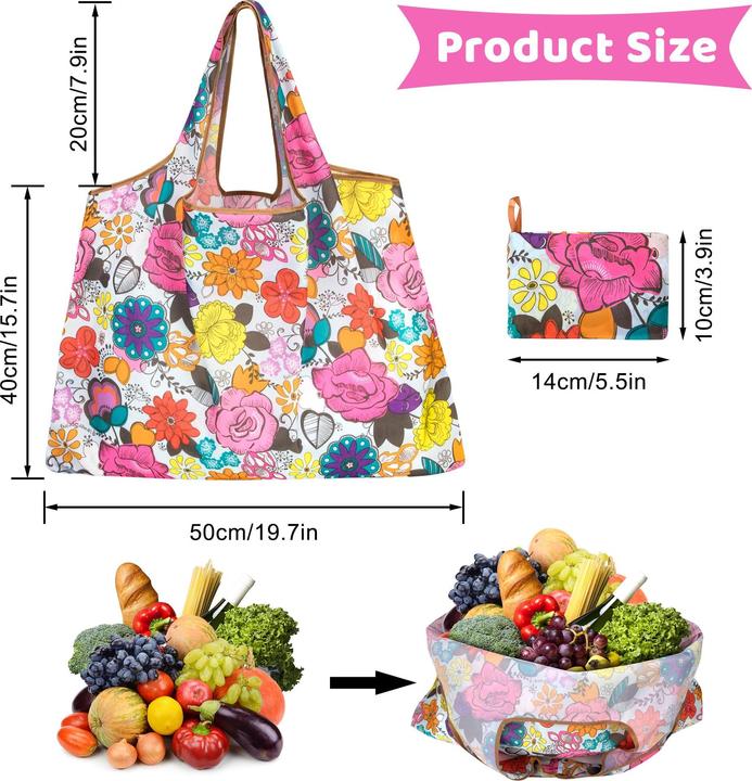 Produktbild Only-Bags.Store Faltbare Einkaufstasche Wiederverwendbare Einkaufstasche Umweltfreundliche Tragetasche