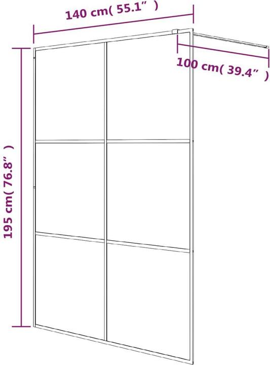 Produktbild vidaXL Duschwand (100 cm, 140 cm, 195 cm)