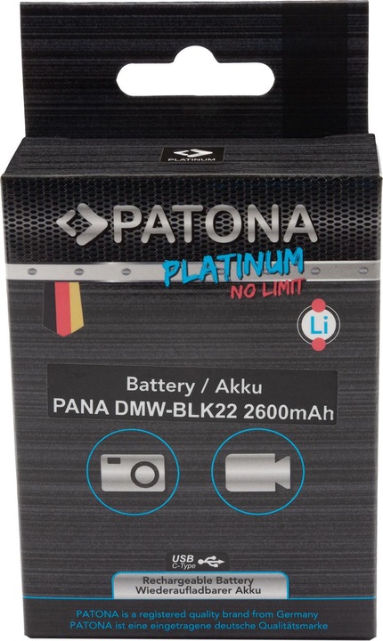 Actual product image Patona DMW-BLK22 (Rechargeable battery)