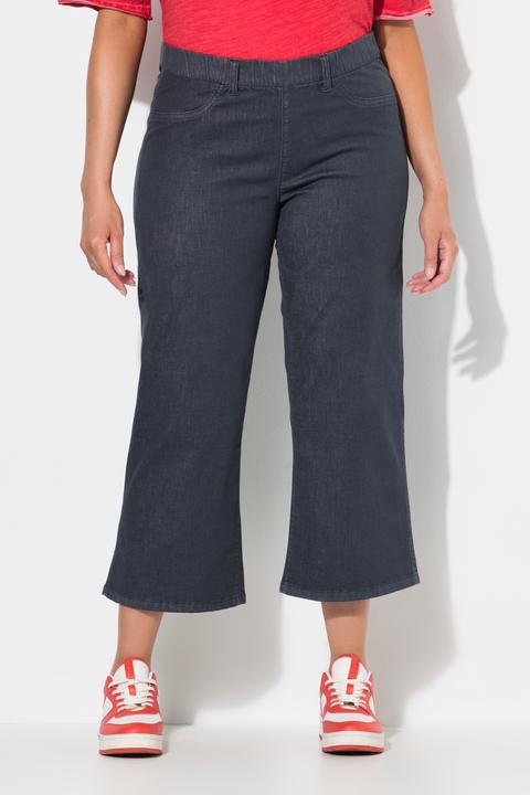 Immagine prodotto Ulla Popken Culottes di jeans modello Mary con taglio della gamba ampio e cintura elastica (42)