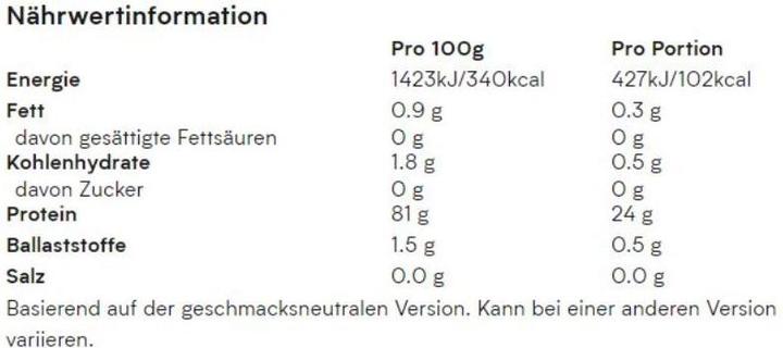 Nährwerte und Zutaten MyProtein Vegan Protein Blend (Erdbeere, 1 Stk., 1000 g)