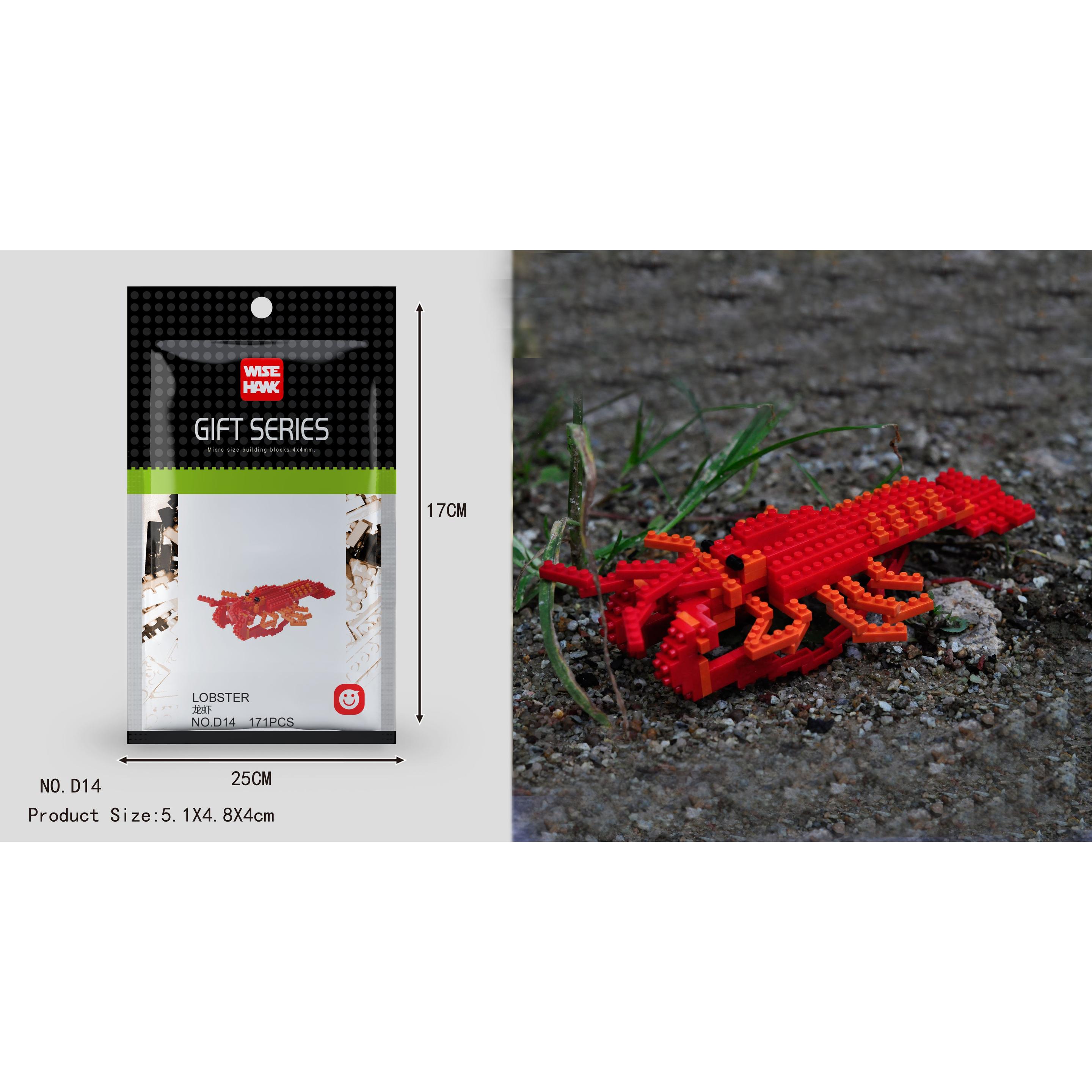 Tinisu Lobster Figur Bausteine Modell LNO Micro-Bricks
