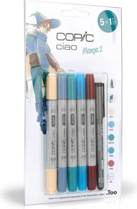 Actual product image Copic Ciao Manga 2 (Multicolor, 3 mm, 6 x)