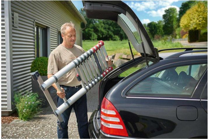 Productafbeelding Hailo FlexLine, aluminium veiligheidstelescopische ladder, 13 sporten (Enkele ladder, 380 cm)