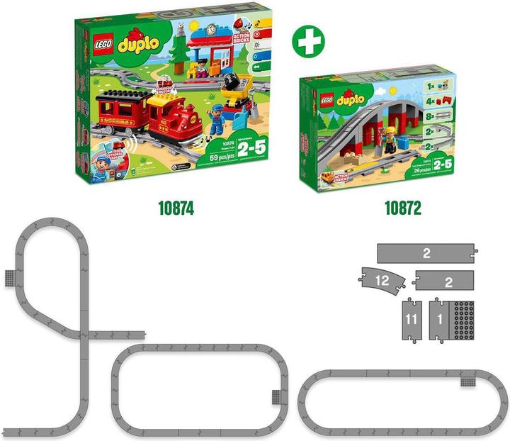 Actual product image LEGO Railway bridge and rails (10872)